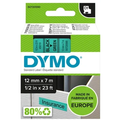 Taśma Barwiąca Oryginalna DYMO D1-45019 (D1-45019) (Zielony) (12 mm, 7 m)