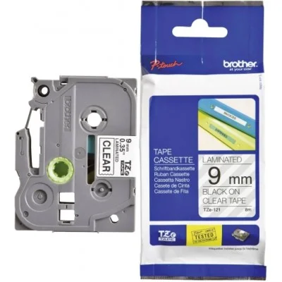Taśma Oryginalna Brother TZe-121 (TZE121) (Przezroczysty) (9 mm, 8 m, Przezroczysta)