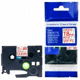 Taśma Oryginalna Brother TZe-142 (TZE142) (Przezroczysty) (18 mm, 8 m, Przezroczysta, Czerwony)