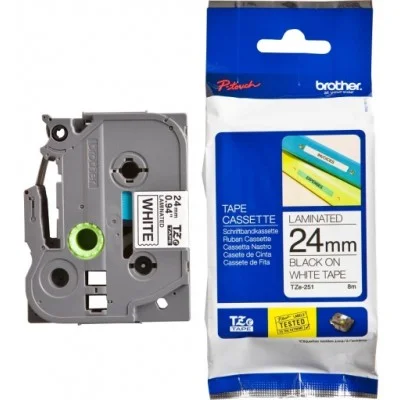 Taśma Oryginalna Brother TZe-251 (TZE251) (Biały) (24 mm, 8 m, Biała)