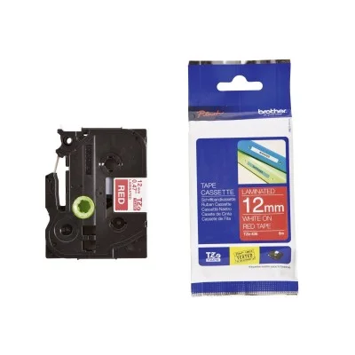 Taśma Oryginalna Brother TZe-435 (TZE435) (Czerwony) (12 mm, 8 m, Czerwona, Biały)