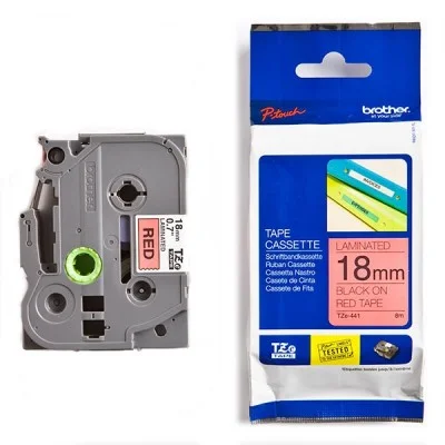 Taśma Oryginalna Brother TZe-441 (TZE441) (Czerwony) (18 mm, 8 m, Czerwona)