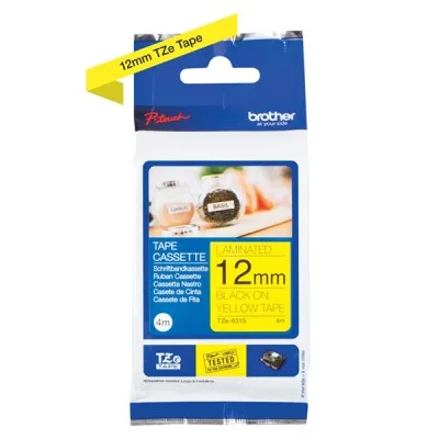 Taśma Oryginalna Brother TZe-631S (TZe631S) (Żółty) (12 mm, 4 m, Żółta)