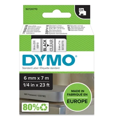 Taśma Oryginalna DYMO D1-43610 (D1-43610) (Przezroczysty) (6 mm, 7 m)