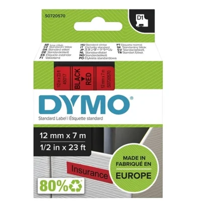 Taśma Oryginalna DYMO D1-45017 (D1-45017) (Czerwony) (12 mm, 7 m)