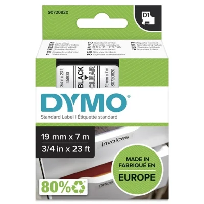 Taśma Oryginalna DYMO D1-45800 (D1-45800) (Przezroczysty) (19 mm, 7 m)