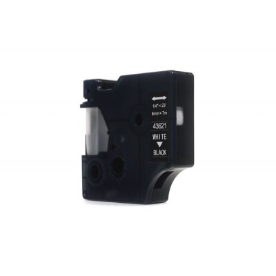 Taśma Zamiennik D1-43621 do DYMO (D1-43621) (Czarny) (6 mm, 7 m, Czarna, Biały)