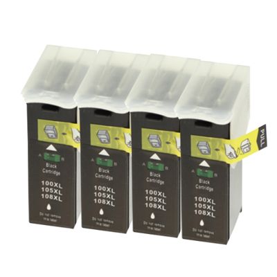Tusze Zamienniki 100 XL BK do Lexmark (DT-AL-100XLBK/F) (Czarne) (czteropak)