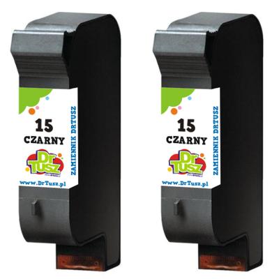 Tusze Zamienniki 15 do HP (C6615DE-2) (Czarne) (dwupak)
