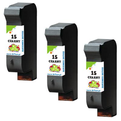 Tusze Zamienniki 15 do HP (C6615DE-3) (Czarne) (trójpak)