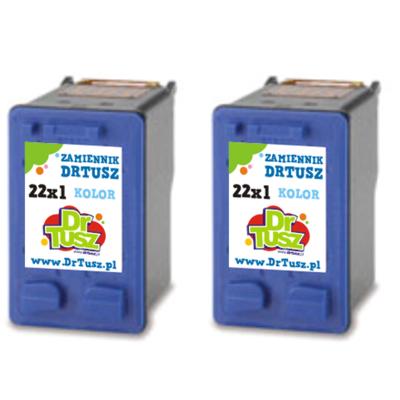 Tusze Zamienniki 22 XL do HP (C9352AE-2) (Kolorowe) (dwupak)