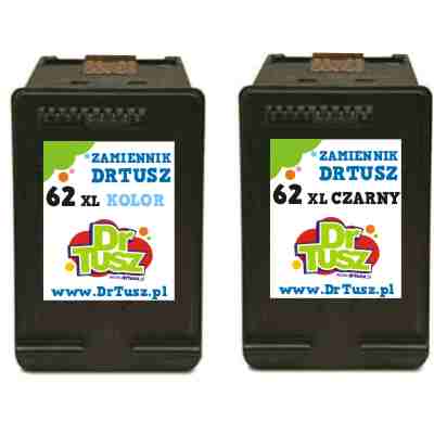 Tusze Zamienniki 62 XL BK + 62 XL C do HP (N9J71AE) (komplet)