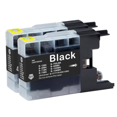 Tusze Zamienniki LC-1240 BK BP2 do Brother (LC1240BKBP2) (Czarne) (dwupak)