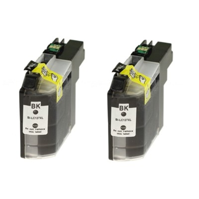 Tusze Zamienniki LC-127 XL BK BP2 do Brother (LC127XLBKBP2) (Czarne) (dwupak)