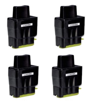 Tusze Zamienniki LC-900 BK BP4 do Brother (LC900BKBP4) (Czarne) (czteropak)
