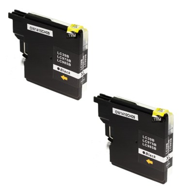 Tusze Zamienniki LC-985 BK BP2 do Brother (LC985BKBP2) (Czarne) (dwupak)