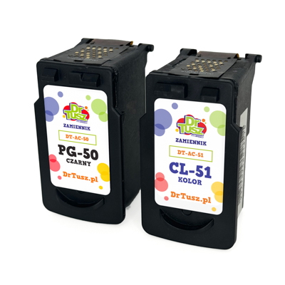 Tusze Zamienniki PG-50 + CL-51 do Canon (DT-AC-50+51/K) (komplet)