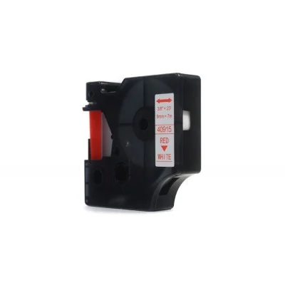 Taśma Zamiennik D1-40915 do DYMO (D1-40915) (Biały) (9 mm, 7 m, Biała, Czerwony)