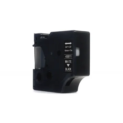 Taśma Zamiennik D1-45811 do DYMO (D1-45811) (Czarny) (19 mm, 7 m, Czarna, Biały)