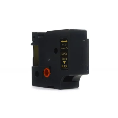 Taśma Zamiennik D1-53724 do DYMO (D1-53724) (Czarny) (24 mm, 7 m, Czarna, Złoty)