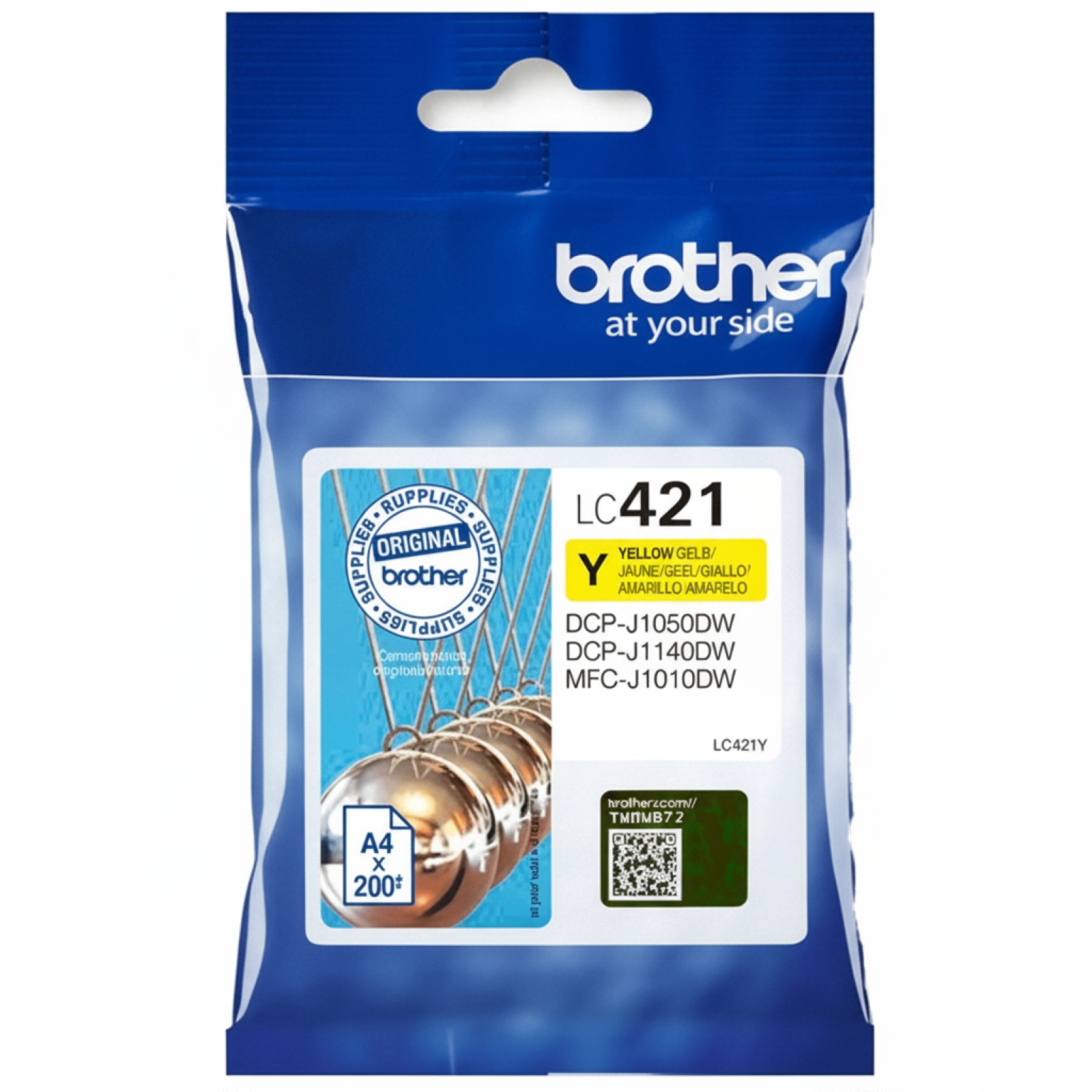 Tusz Oryginalny Brother LC-421 Y (LC421Y) (Żółty)