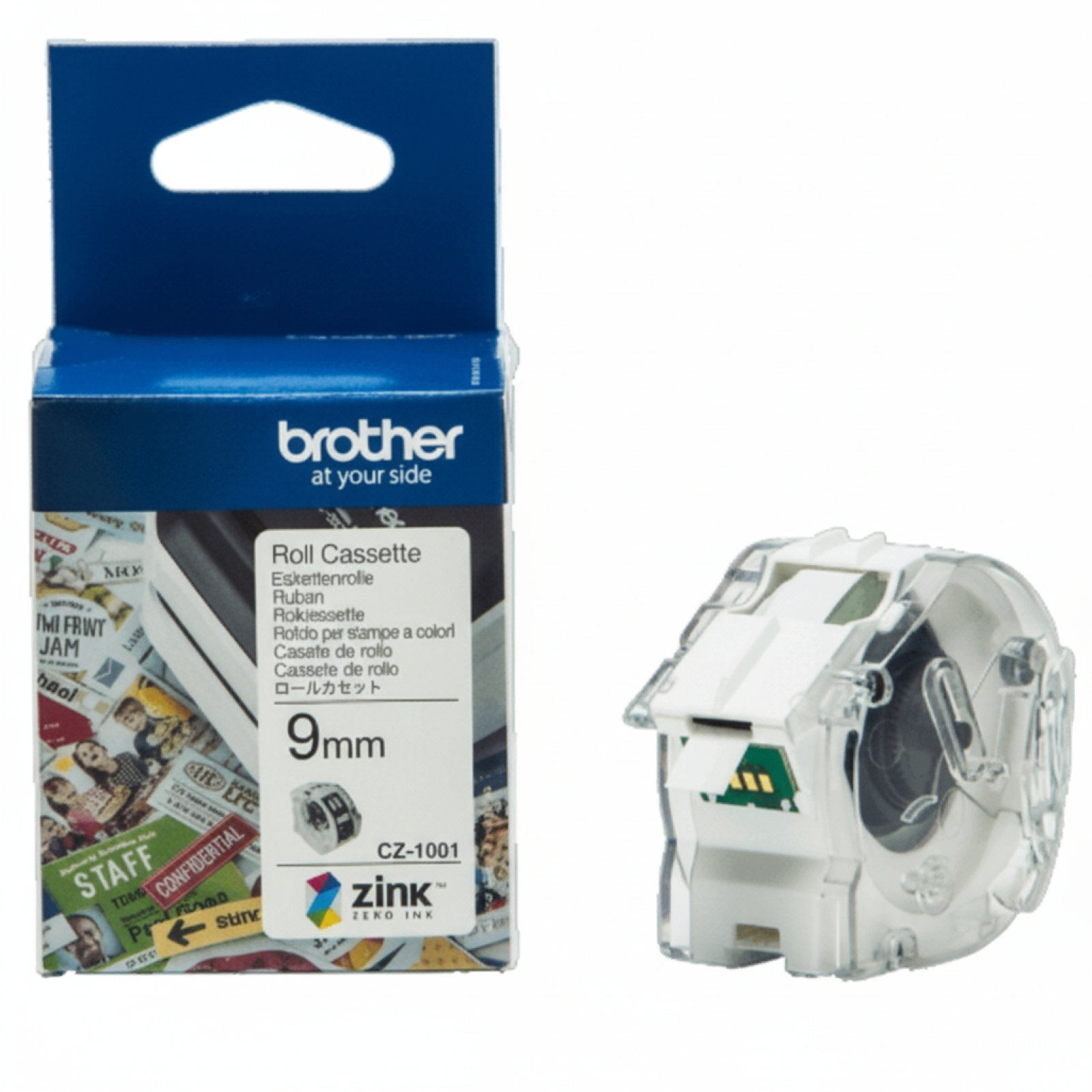 Taśma Oryginalna Brother 9 mm (CZ1001) (Biały) (9 mm, 5 m)