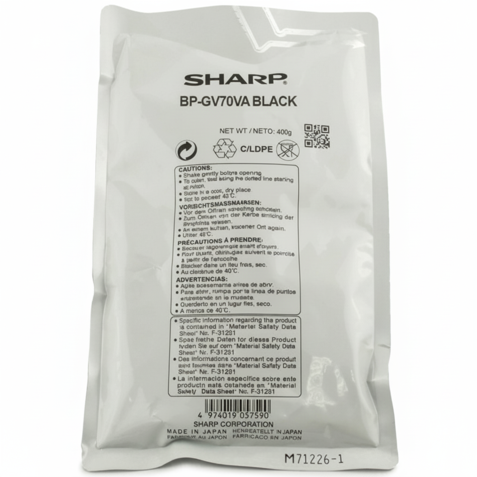 Developer Oryginalny Sharp BP-GV70BA (BPGV70BA) (Czarny)