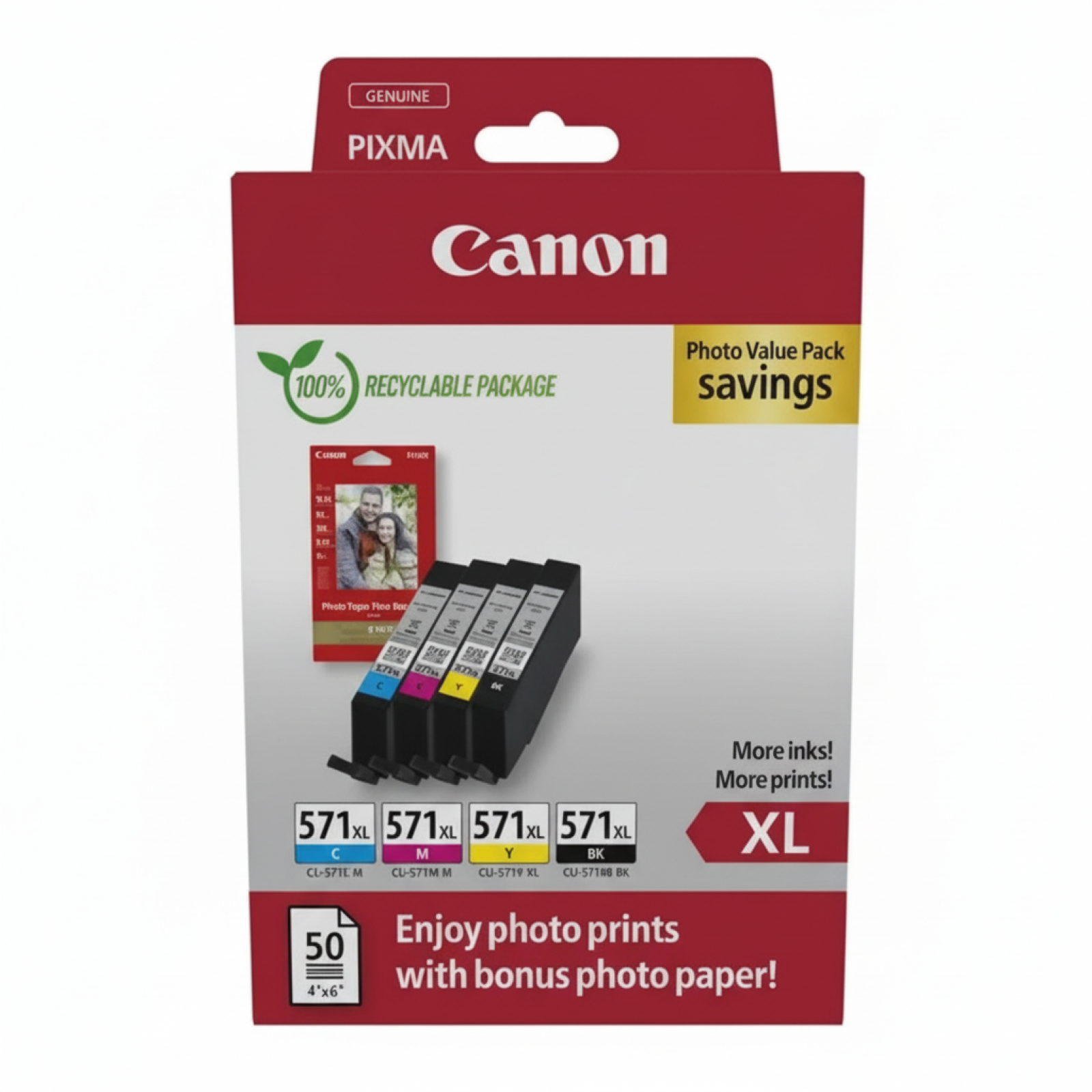 Tusze Oryginalne Canon CLI-571 XL CMYK (0332C006, 0332C005) (komplet)