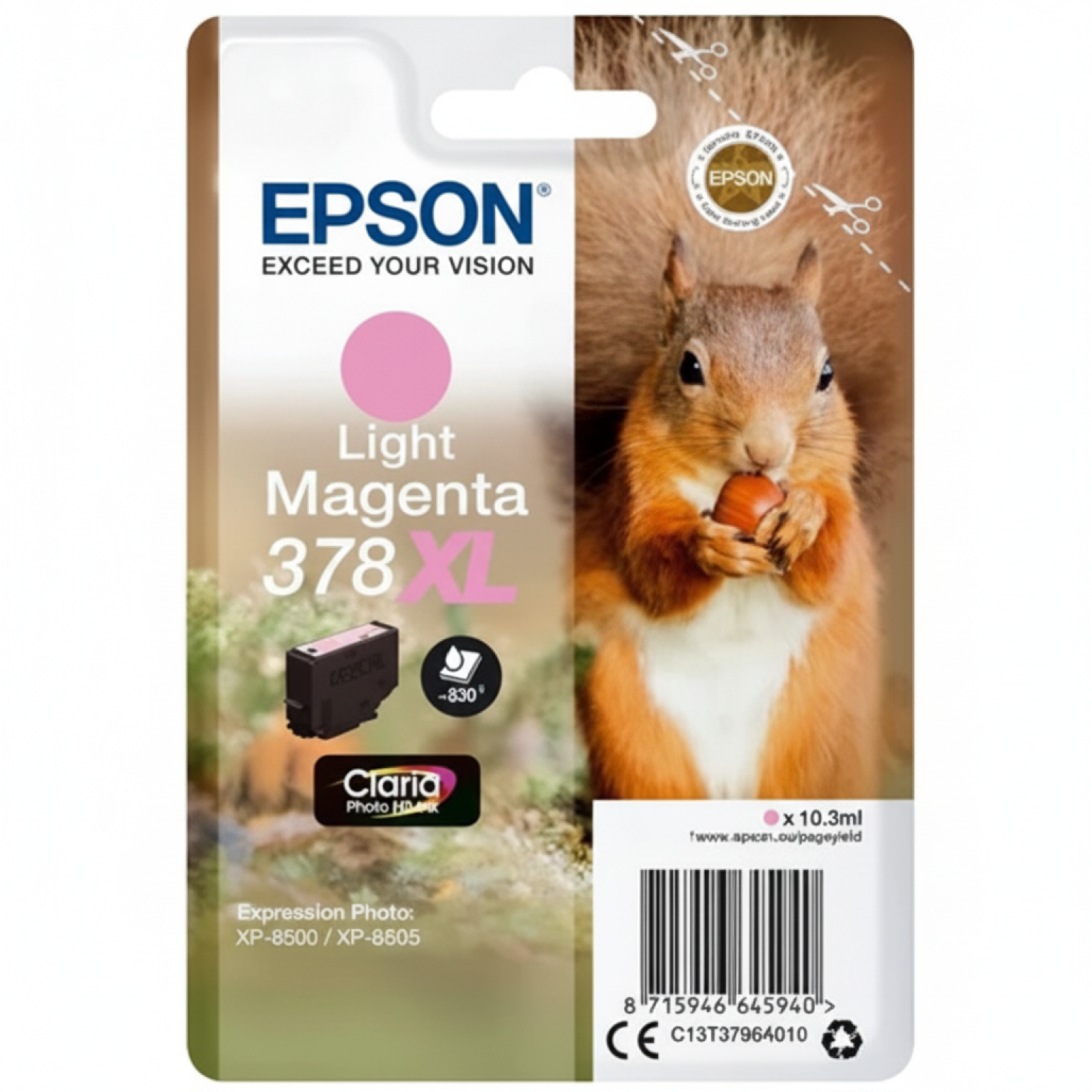 Tusz Oryginalny Epson 378 XL (C13T37964010) (Jasny purpurowy)
