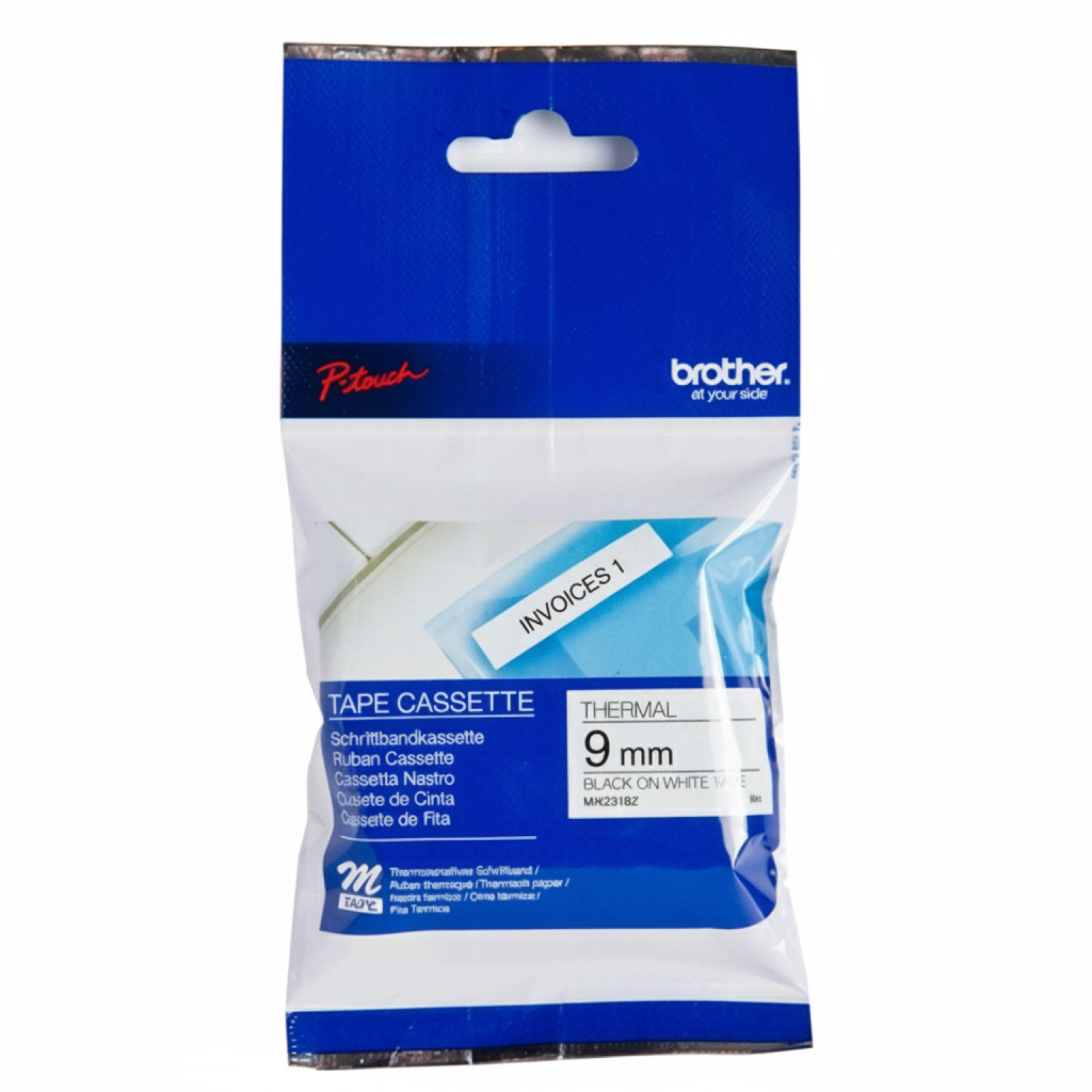 Taśma Oryginalna Brother MK-221BZ (MK-221BZ) (Biały) (9 mm, 8 m)