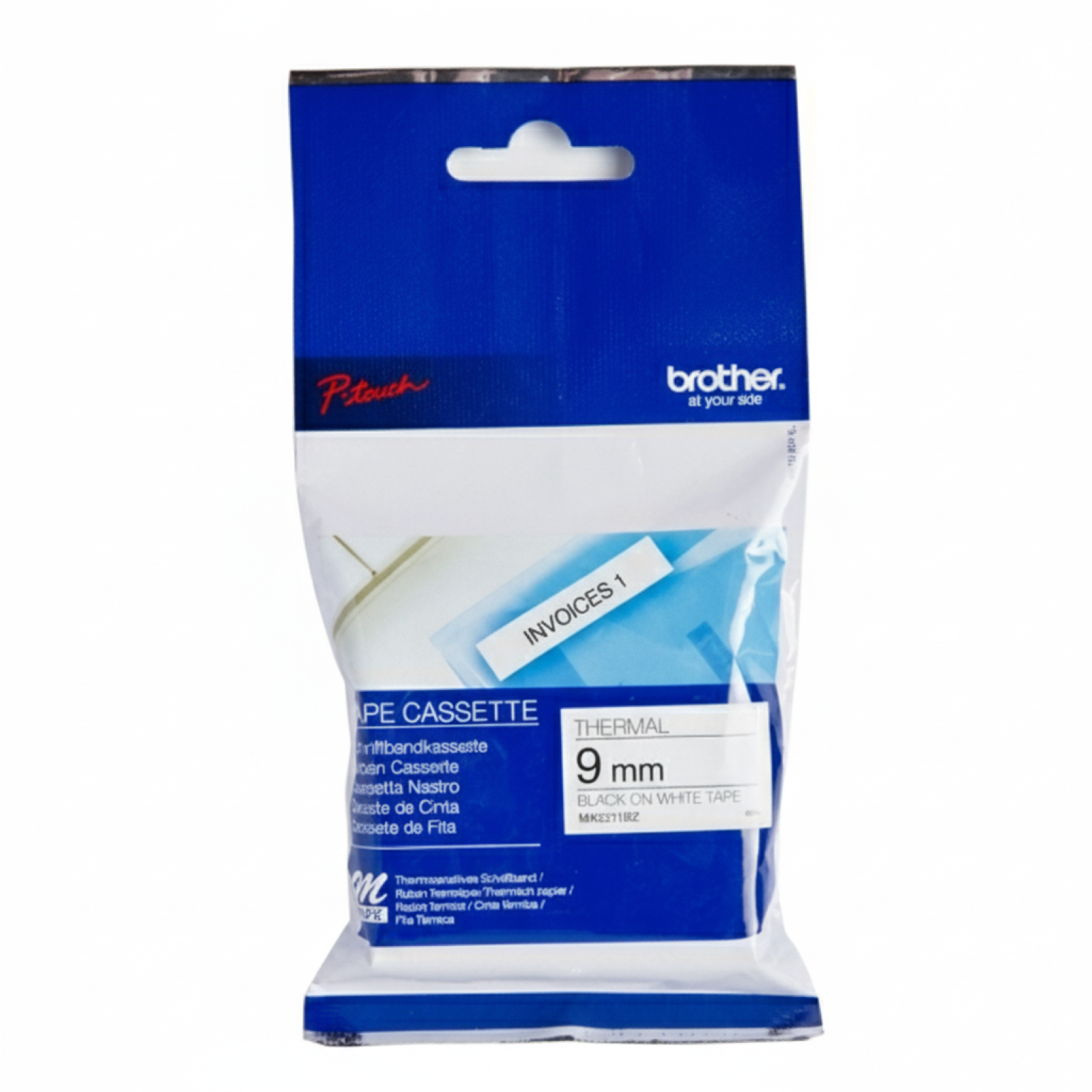 Taśma Oryginalna Brother MK-221SBZ (MK-221SBZ) (Biały) (9 mm, 4 m)