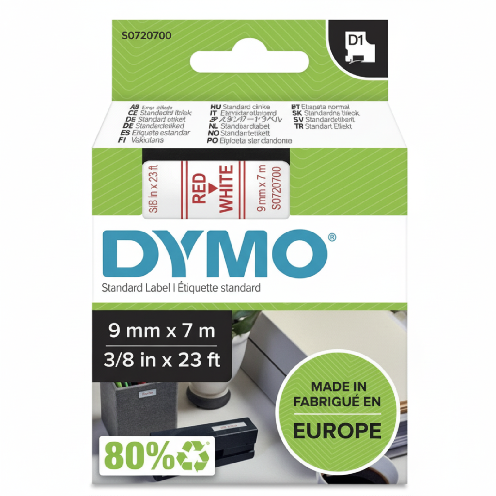 Taśma Oryginalna DYMO D1-40915 (D1-40915) (Biały) (9 mm, 7 m)