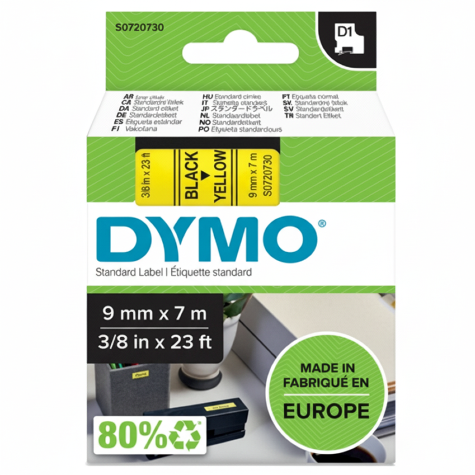 Taśma Oryginalna DYMO D1-40918 (D1-40918) (Żółty) (9 mm, 7 m)