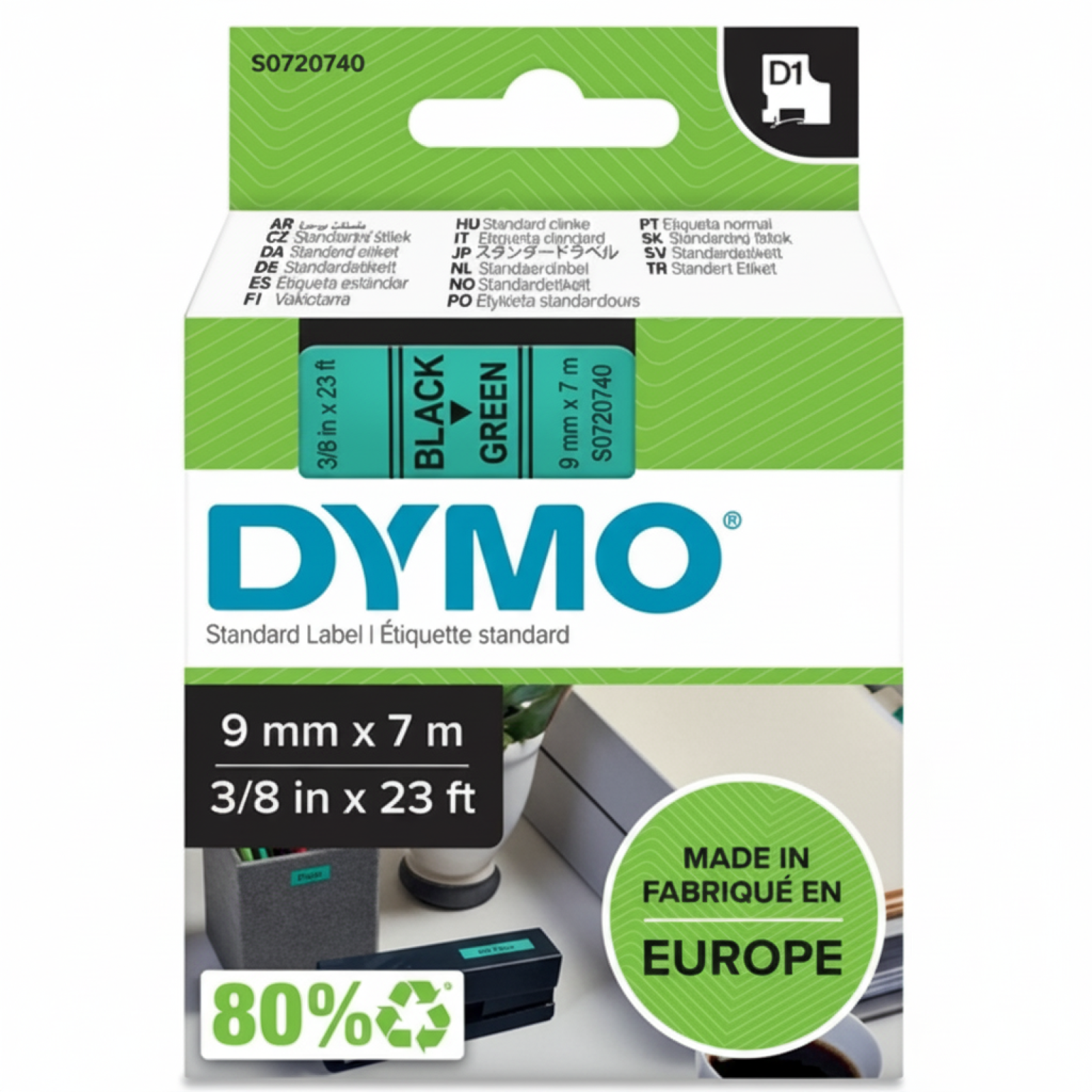 Taśma Oryginalna DYMO D1-40919 (D1-40919) (Zielony) (9 mm, 7 m)