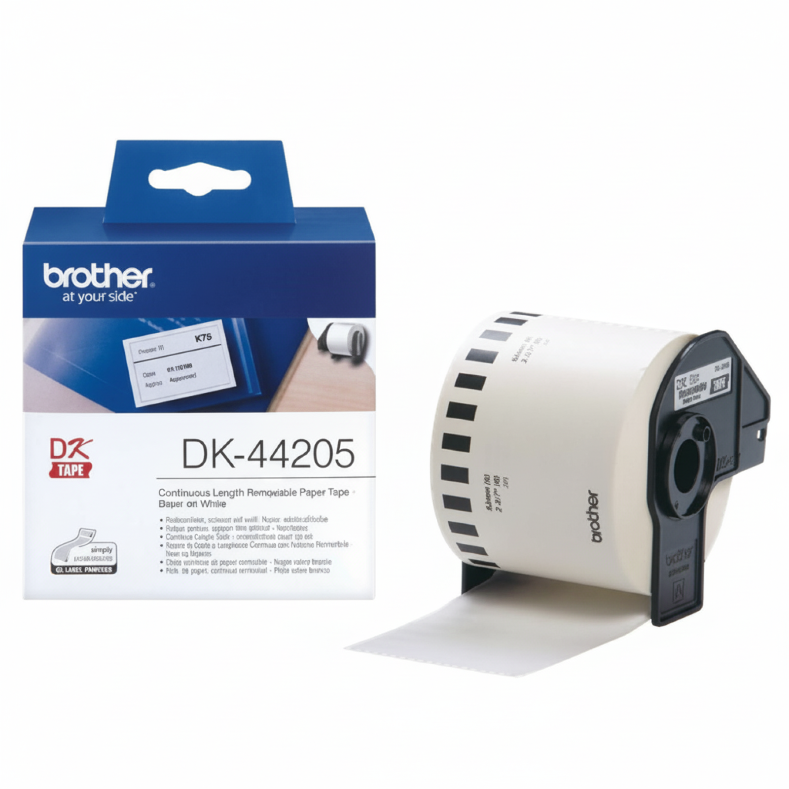 Taśma Oryginalna Brother DK-44205 (DK-44205) (Biały) (62 mm, 30,48 m)