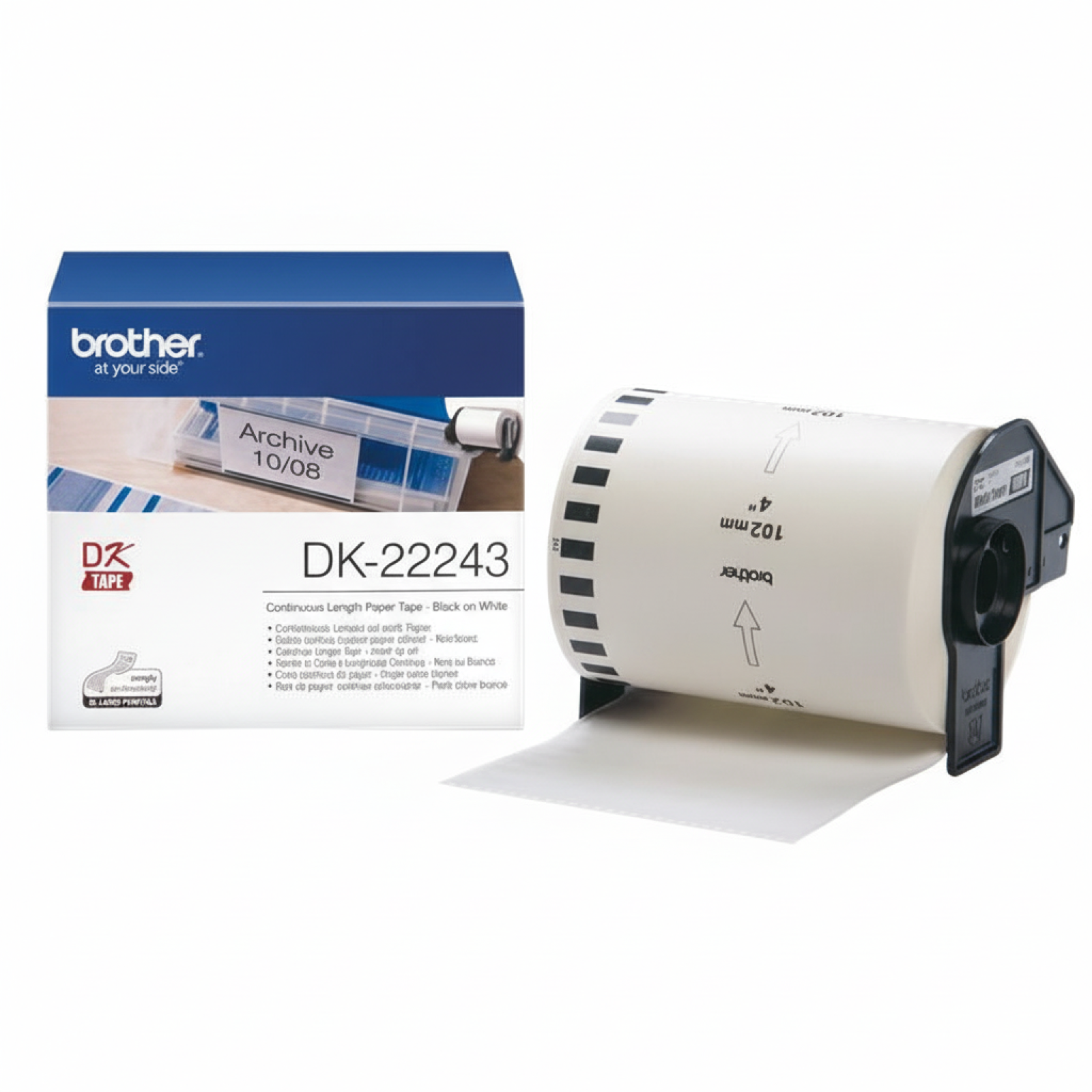 Taśma Oryginalna Brother DK-22243 (DK-22243) (Biały) (102 mm, 30,48 m)