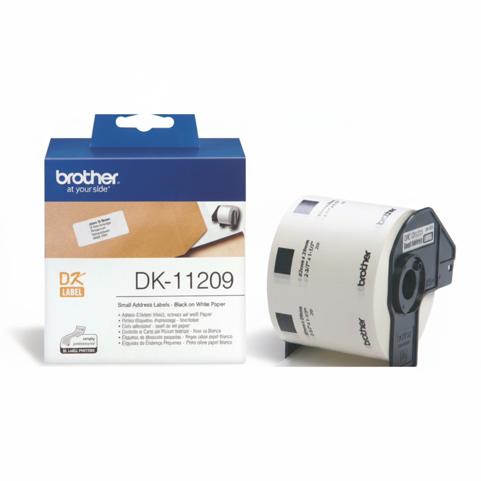 Etykiety Oryginalne Brother DK-11209 (DK-11209) (Biały) (800 szt., 62 mm, 29 mm)