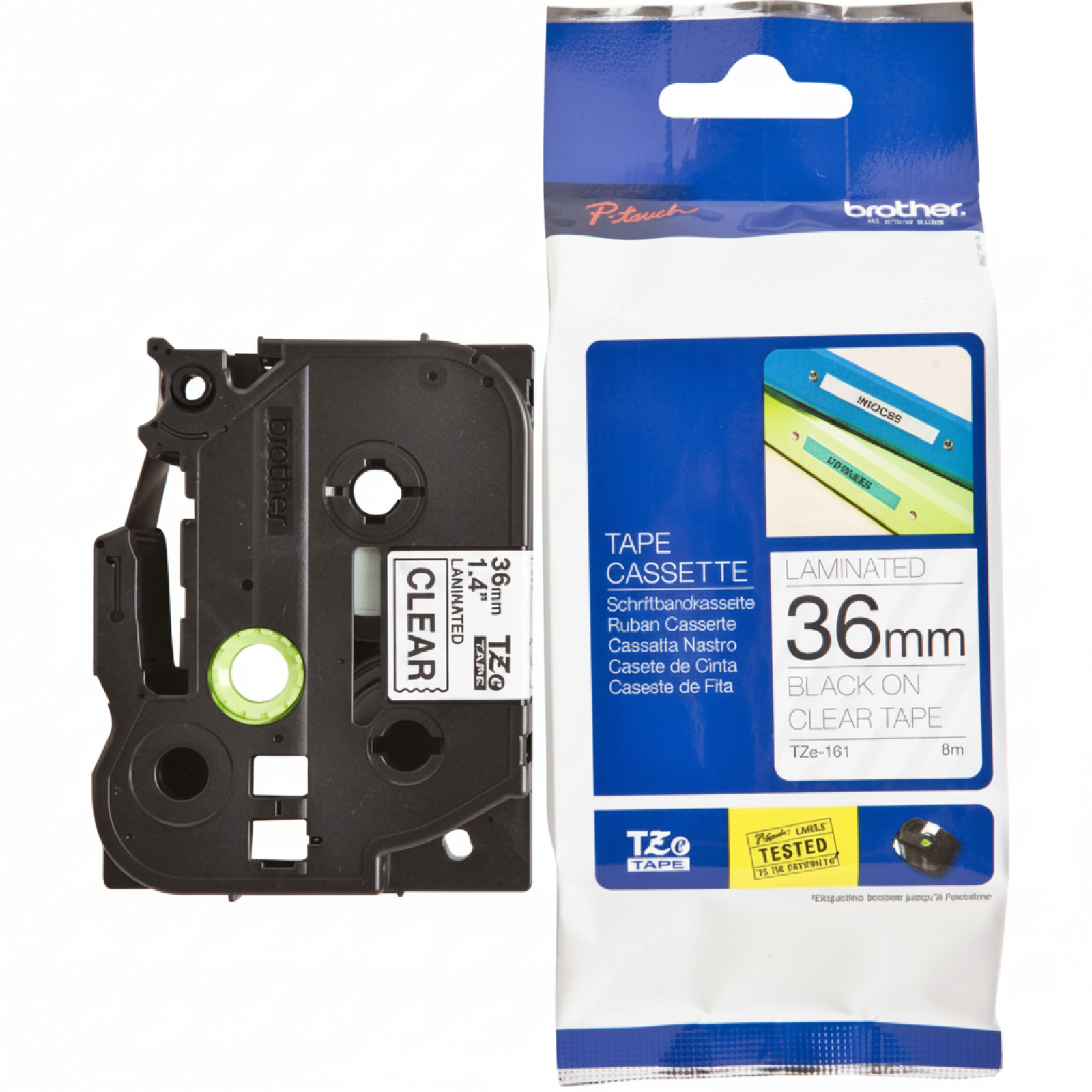 Taśma Oryginalna Brother TZe-161 (TZE161) (Przezroczysty) (36 mm, 8 m, Przezroczysta)