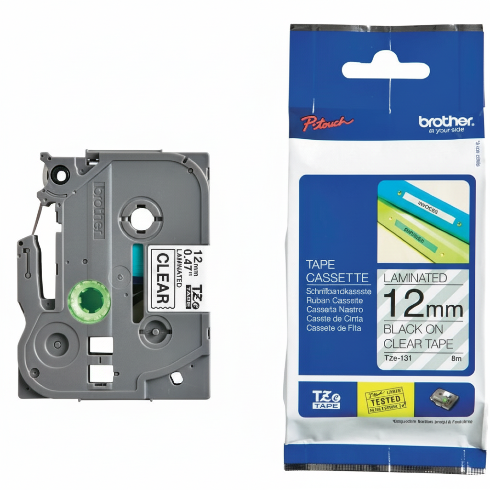 Taśma Oryginalna Brother TZe-131 (TZE131) (Przezroczysty) (12 mm, 8 m)