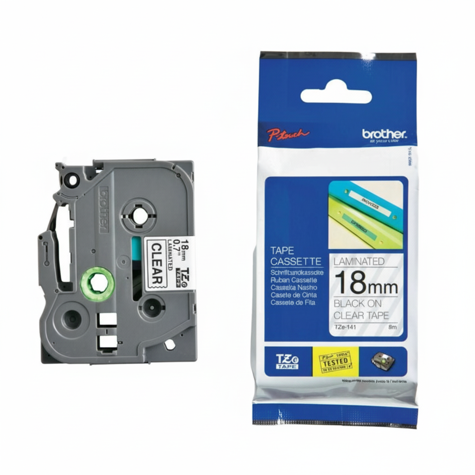 Taśma Oryginalna Brother TZe-141 (TZE141) (Przezroczysty) (18 mm, 8 m, Przezroczysta)