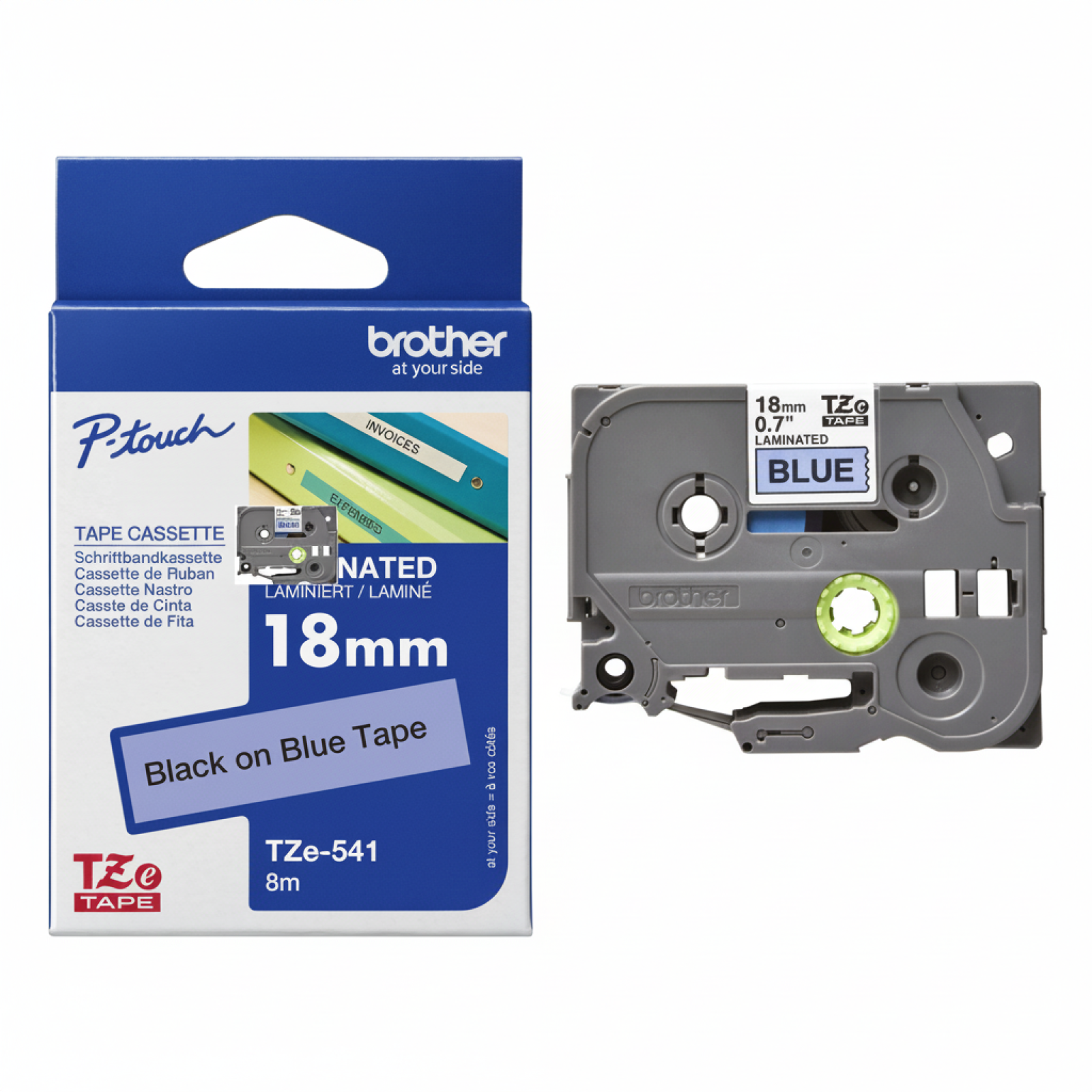 Taśma Oryginalna Brother TZe-541 (TZE541) (Niebieski) (18 mm, 8 m, Niebieska)