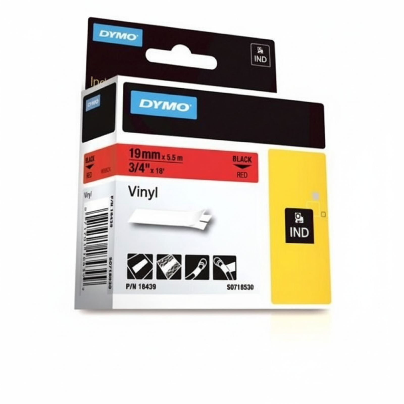 Taśma Oryginalna DYMO 18439 (18439) (Czerwony) (19 mm, 5,5 m, Czerwona)