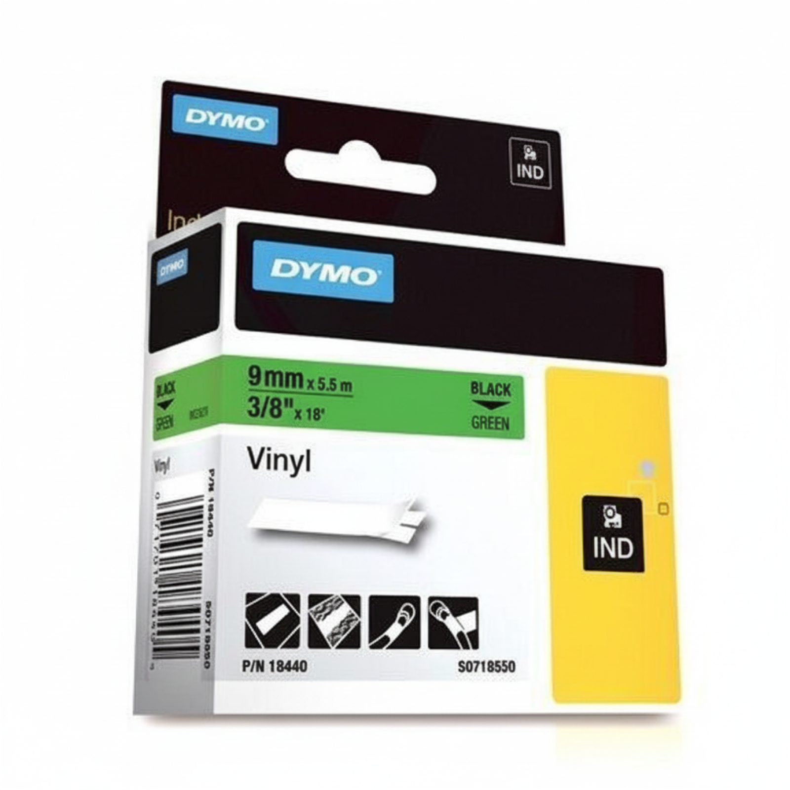 Taśma Oryginalna DYMO 18440 (18440) (Zielony) (9 mm, 5,5 m, Zielona)