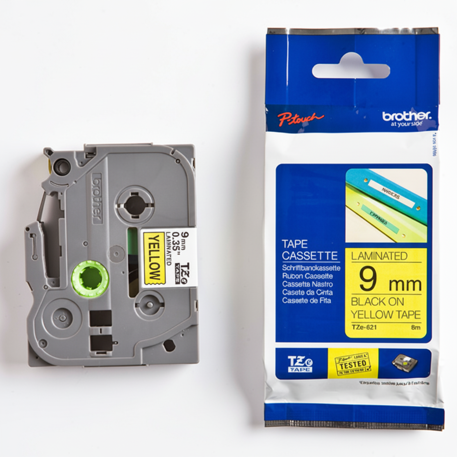 Taśma Oryginalna Brother TZe-621 (TZe621) (Żółty) (9 mm, 9 m)