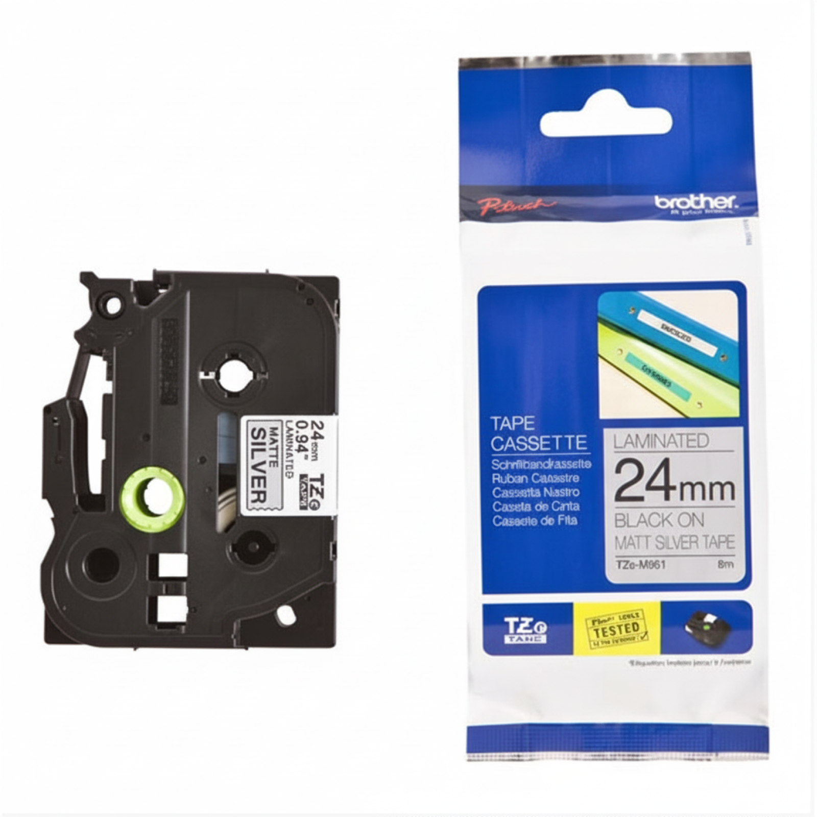 Taśma Oryginalna Brother TZe-M951 (TZe-M951) (Srebrny) (24 mm, 8 m, Srebrna)