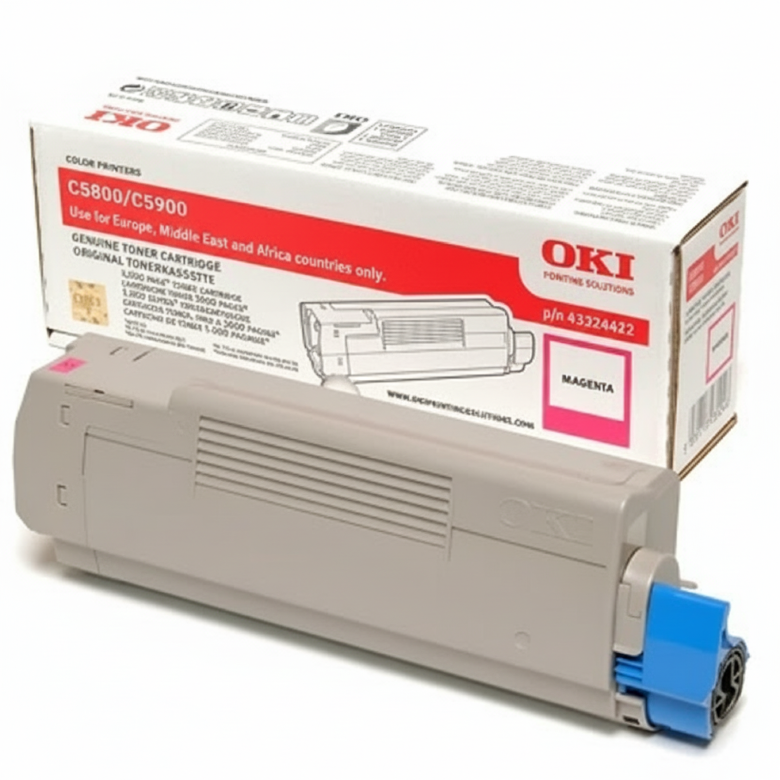 Toner Oryginalny Oki C5800 (43324422) (Purpurowy)