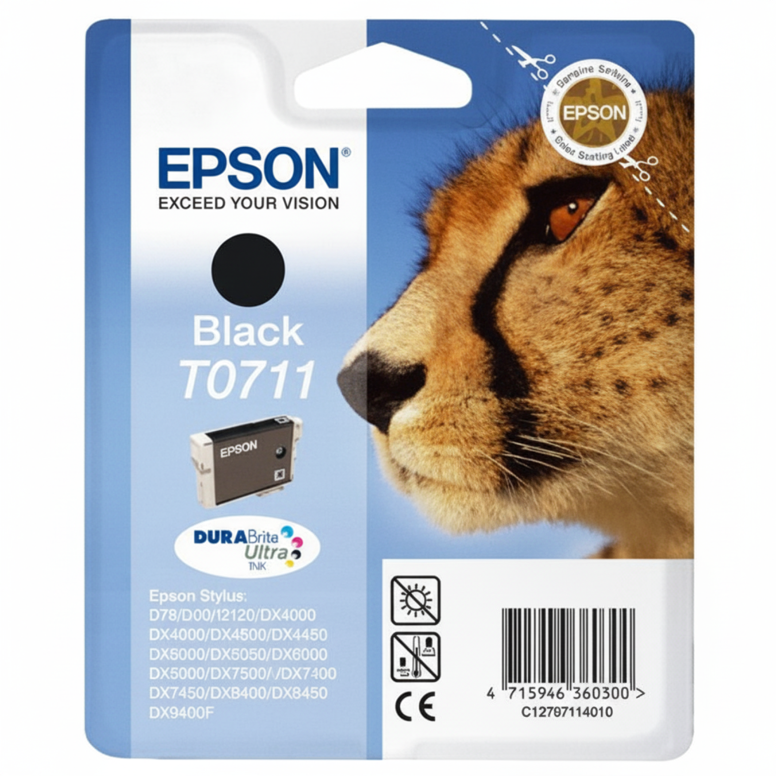 Tusz Oryginalny Epson T0711 (C13T07114010) (Czarny)