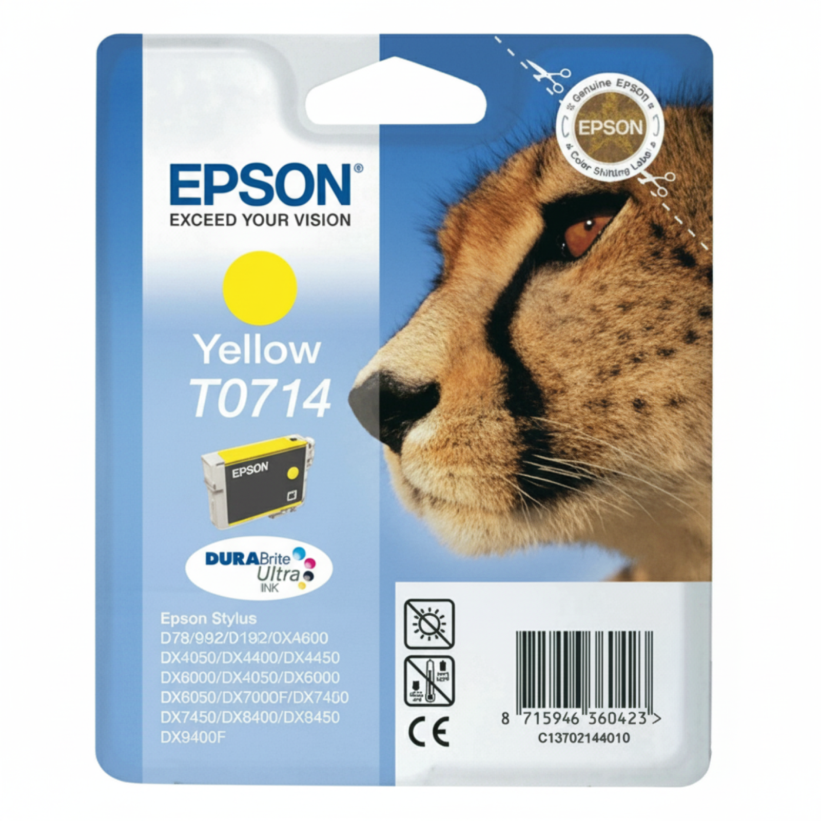 Tusz Oryginalny Epson T0714 (C13T07144010) (Żółty)