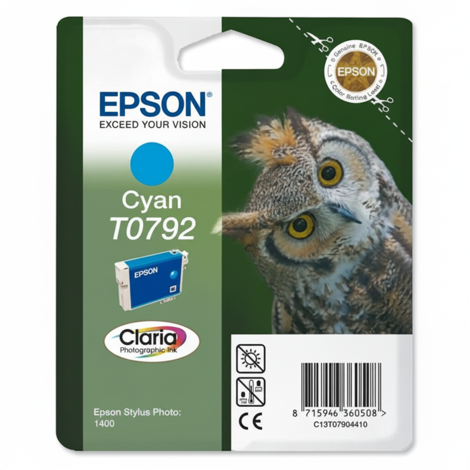 Tusz Oryginalny Epson T0792 (C13T07924010) (Błękitny)