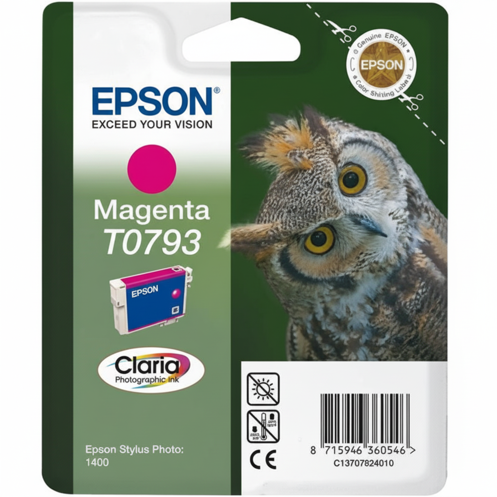 Tusz Oryginalny Epson T0793 (C13T07934010) (Purpurowy)
